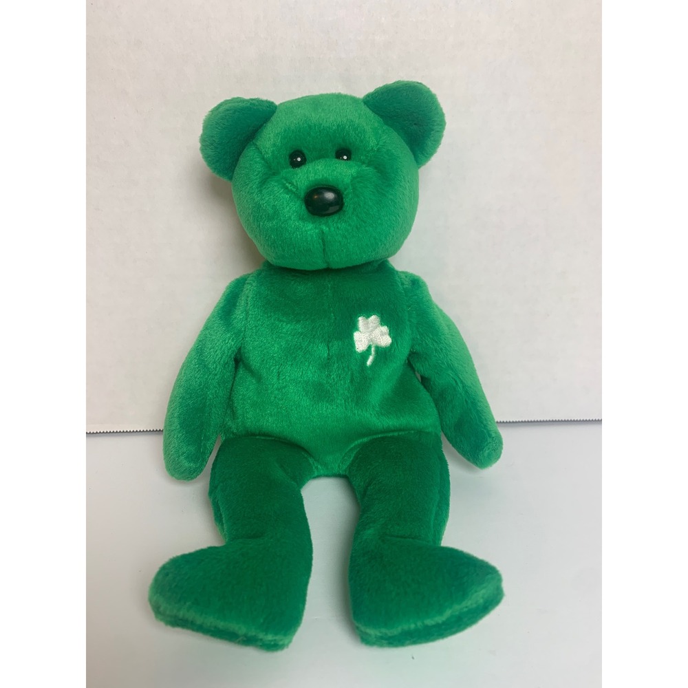 Ty Beanie Baby Erin the Bear Green Shamrock Irish 1997 Vintage Plush Toy